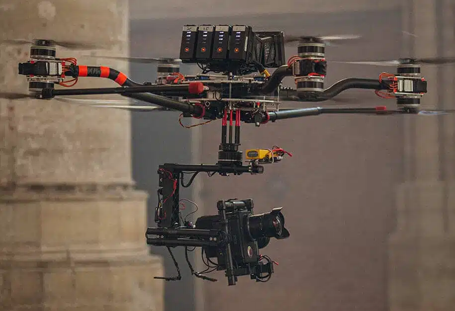 Drone opnames met RED camera setup